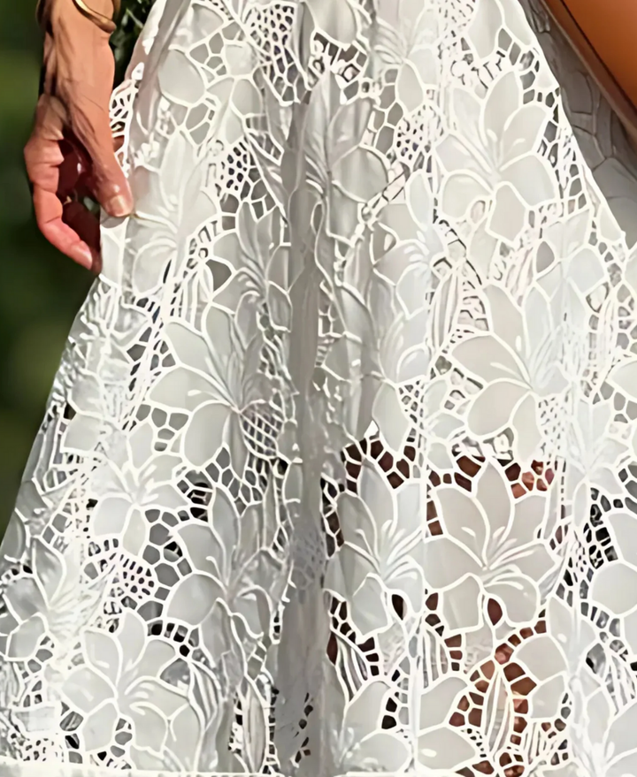 Dahlia | Women's Plus Size White Summer Dress 4