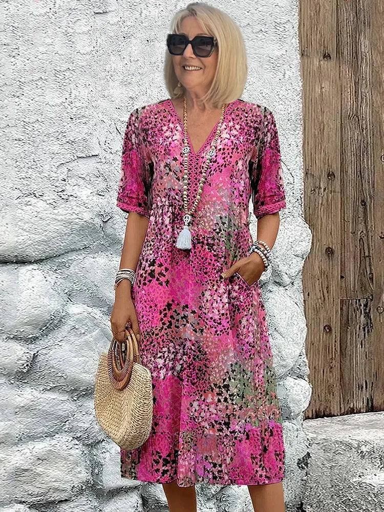 Samantha | Plus Size Floral Midi Wedding Guest Dress 3