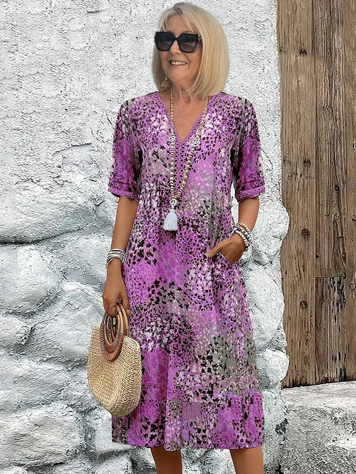 Samantha | Plus Size Floral Midi Wedding Guest Dress 4